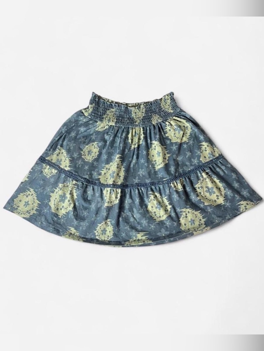 Toad & Co Sunkissed Tiered
Midi Skirt Medium Blue Floral
Smocked Waist Coastal
